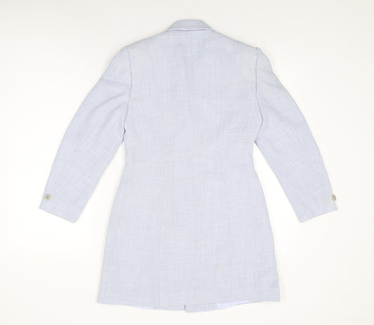 Precis Womens Blue Overcoat Coat Size 8 Button