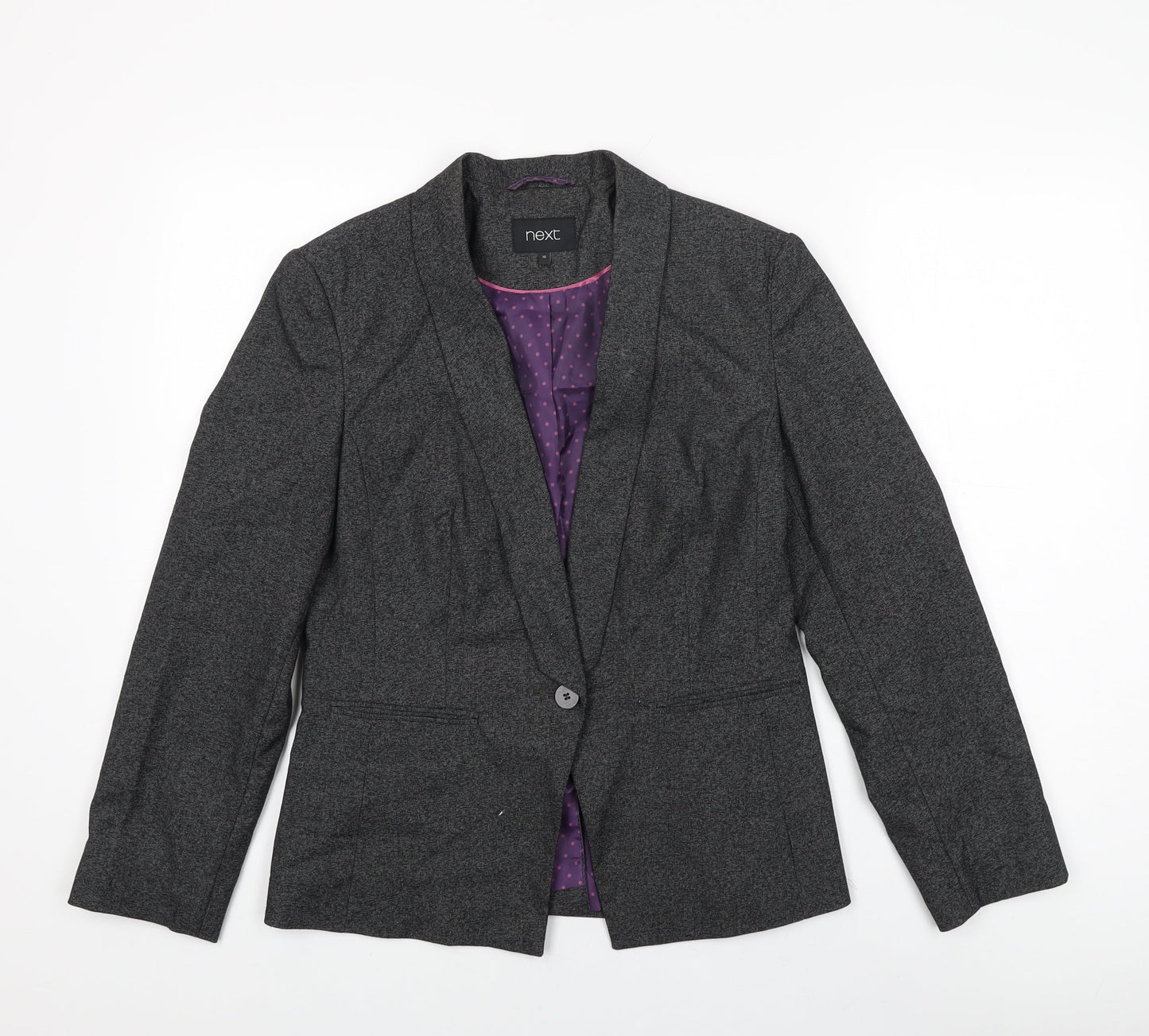 NEXT Womens Black Polyester Jacket Suit Jacket Size 10