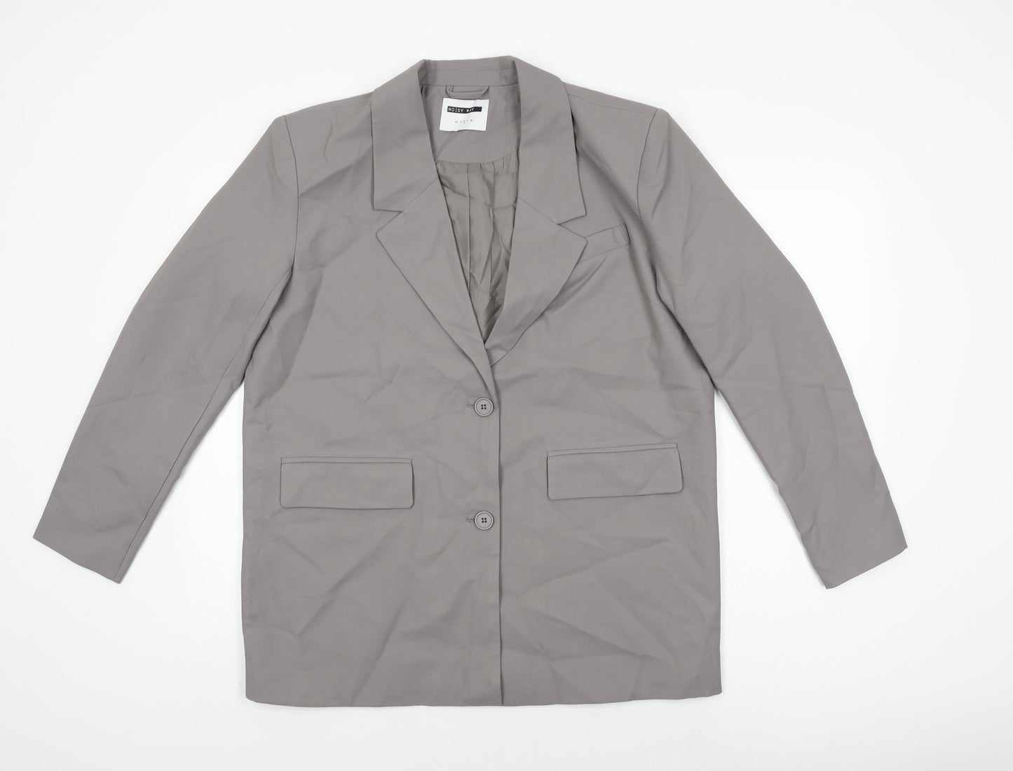 Noisy may Womens Grey Jacket Blazer Size M Button