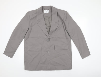Noisy may Womens Grey Jacket Blazer Size M Button