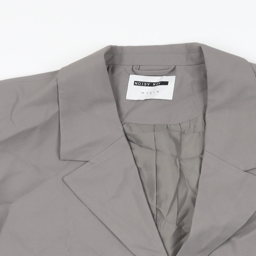 Noisy may Womens Grey Jacket Blazer Size M Button