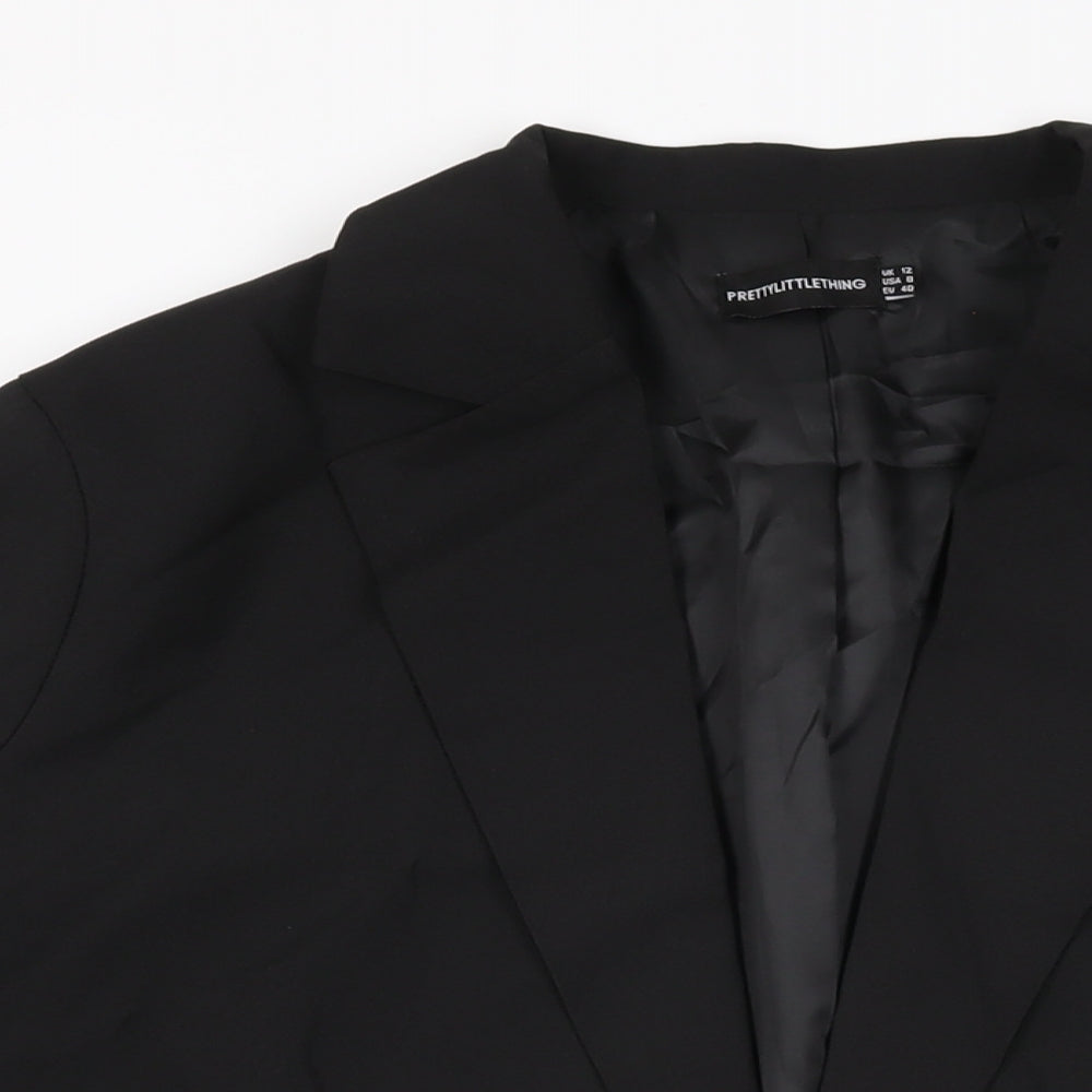Womens UK Size 12 PRETTYLITTLETHING Black Jacket