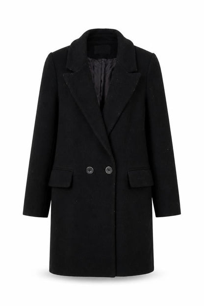 Stradivarius Womens Black Overcoat Coat Size XS Button