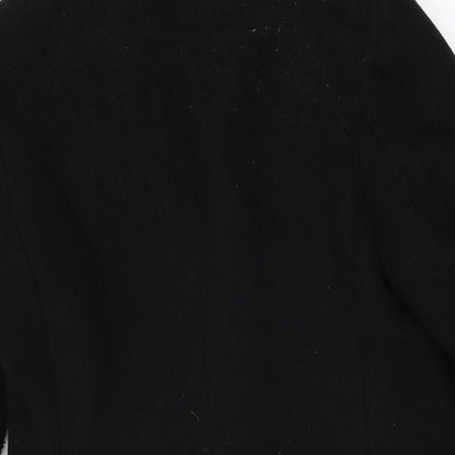 Stradivarius Womens Black Overcoat Coat Size XS Button