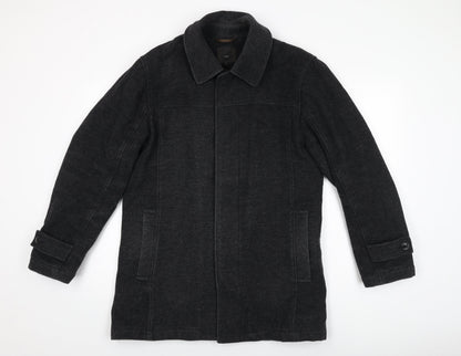 Mens UK Size S Debenhams Black Overcoat