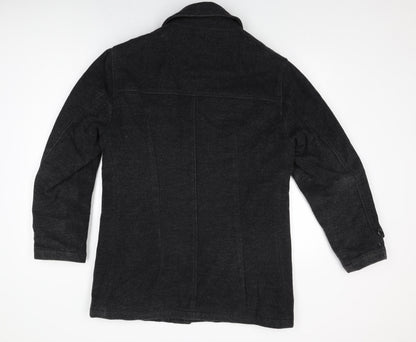 Mens UK Size S Debenhams Black Overcoat
