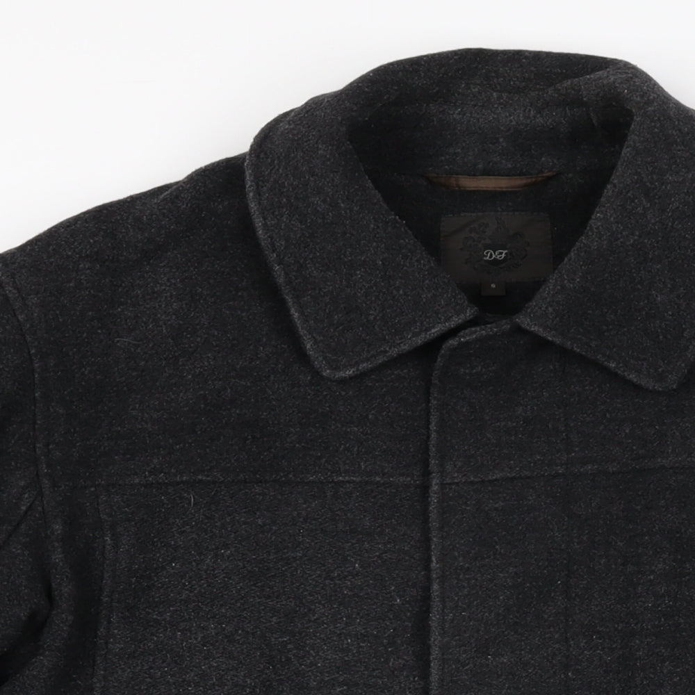 Mens UK Size S Debenhams Black Overcoat