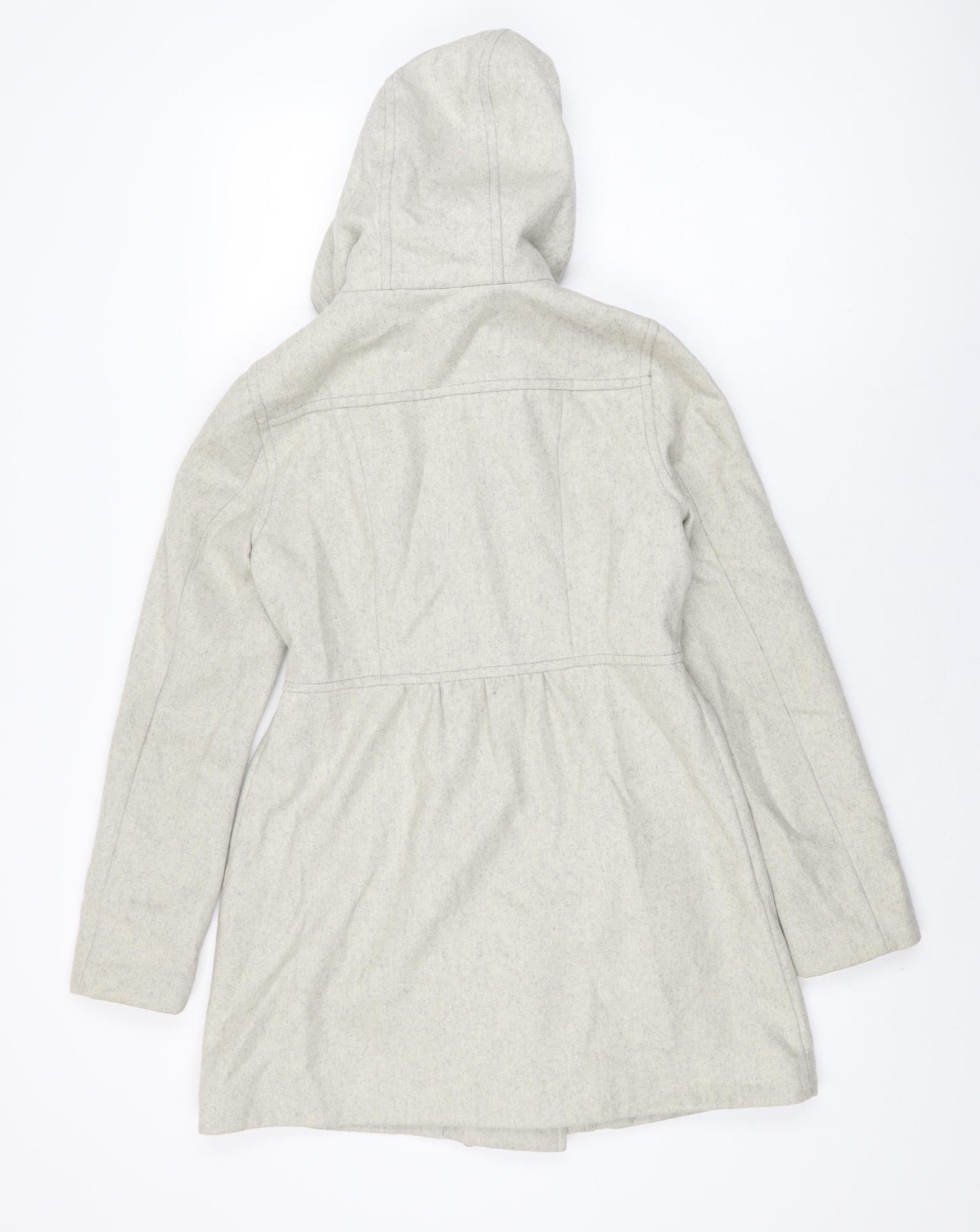 H&M Womens Grey Overcoat Coat Size 8 Button