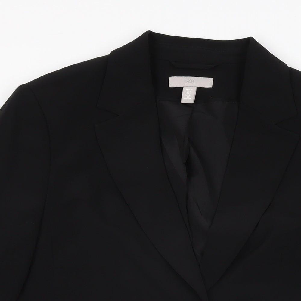 H&M Womens Black Polyester Jacket Blazer Size 10