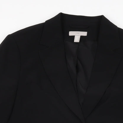 H&M Womens Black Polyester Jacket Blazer Size 10