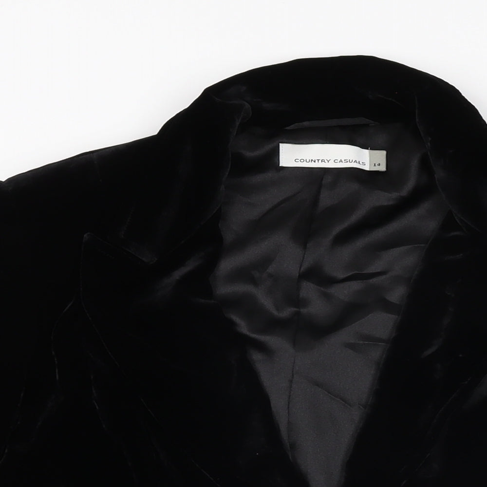 Country Casuals Womens Black Jacket Size 14 Button
