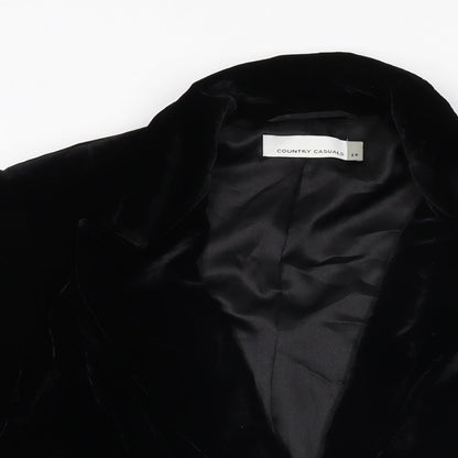 Country Casuals Womens Black Jacket Size 14 Button