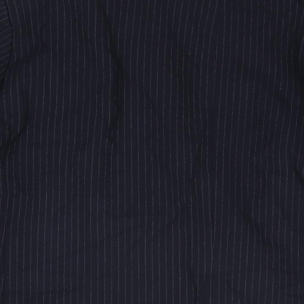 Marks and Spencer Womens Blue Striped Polyester Jacket Suit Jacket Size 20