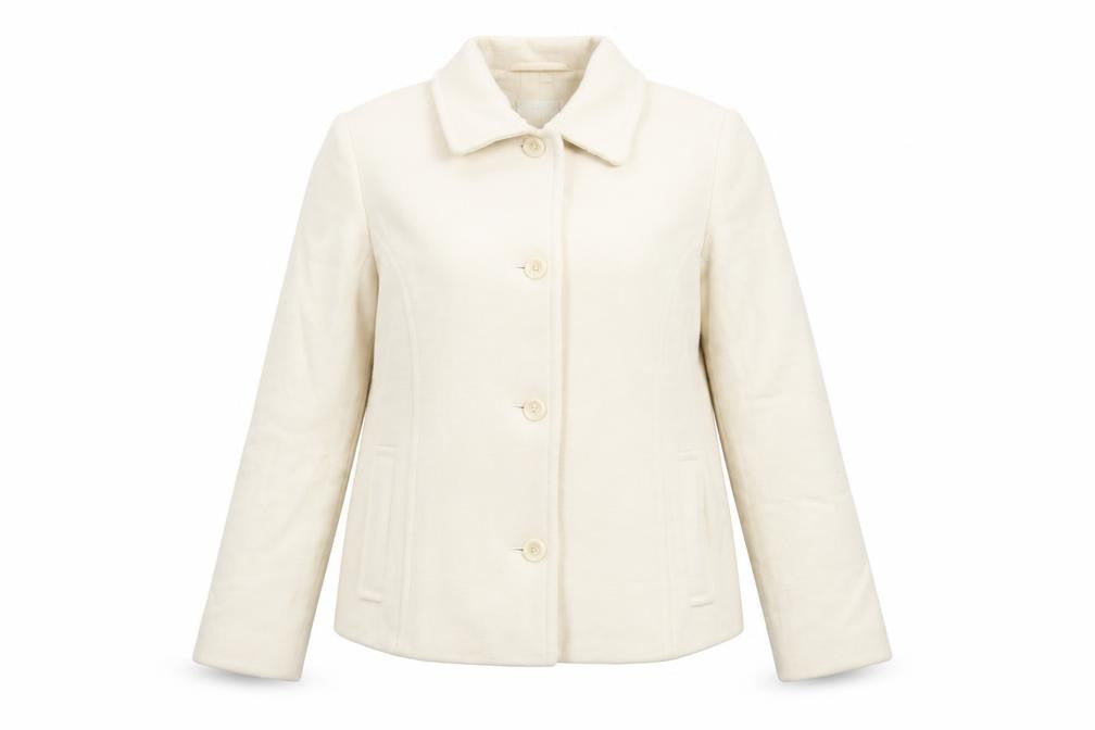 Marks & Spencer Womens Ivory Jacket Coat Size 16 Button