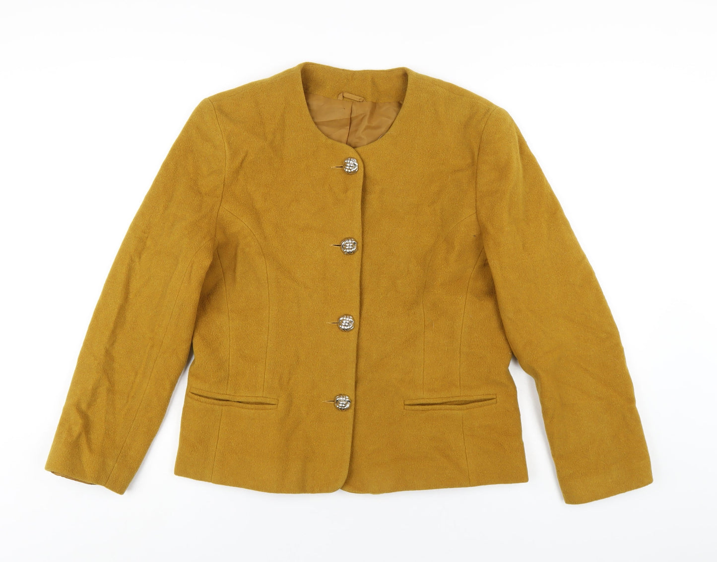 Features Womens Yellow Jacket Size 12 Button