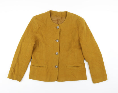 Features Womens Yellow Jacket Size 12 Button