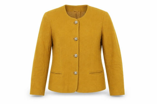 Features Womens Yellow Jacket Size 12 Button