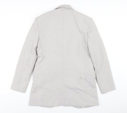 Zara Womens Grey Vinyl Jacket Blazer Size XS