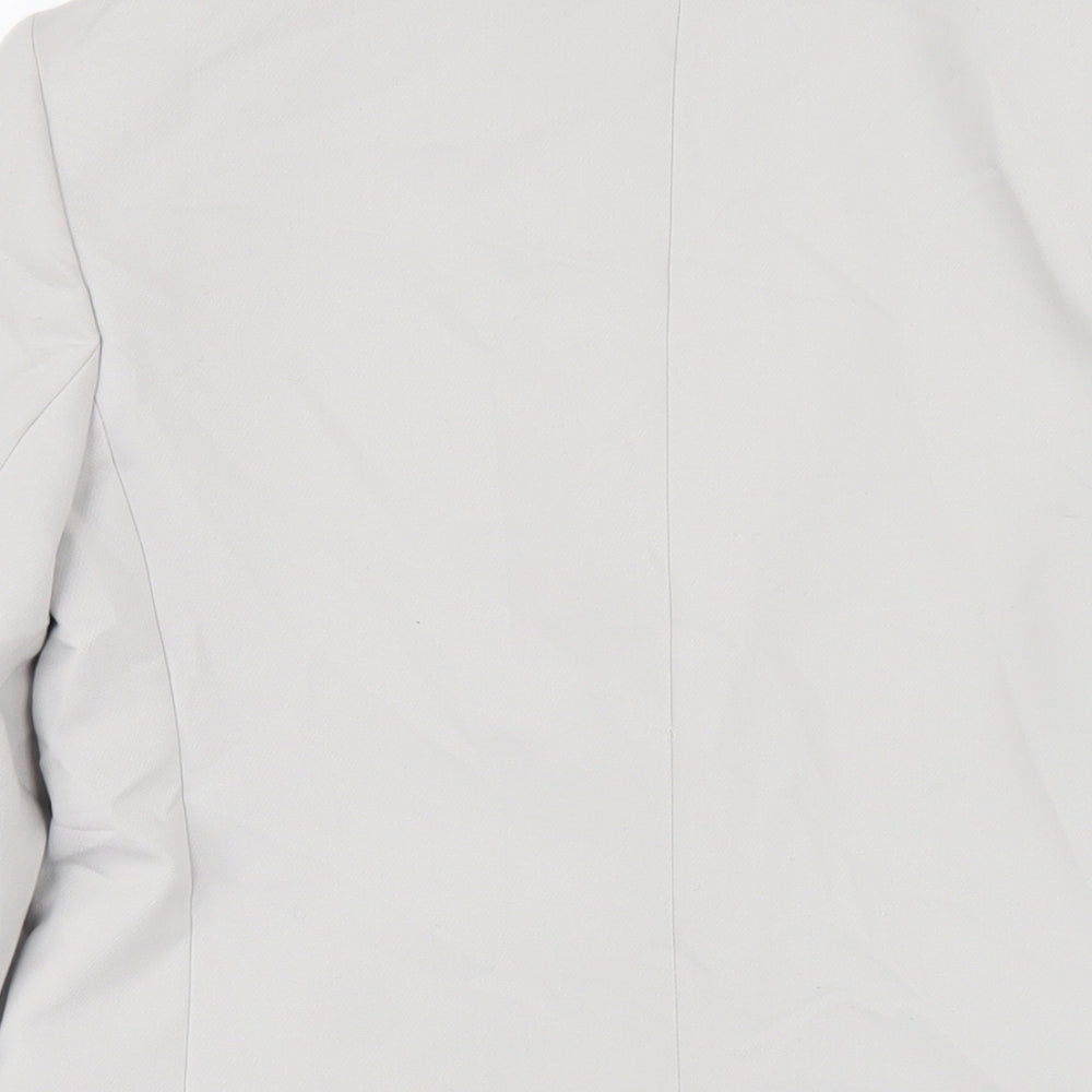 Zara Womens Grey Vinyl Jacket Blazer Size XS