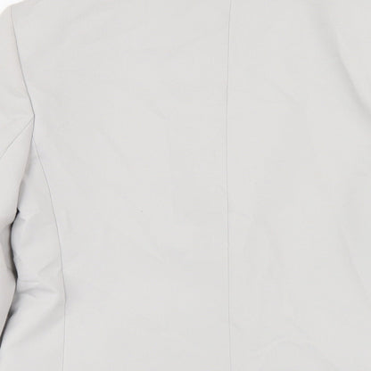 Zara Womens Grey Vinyl Jacket Blazer Size XS