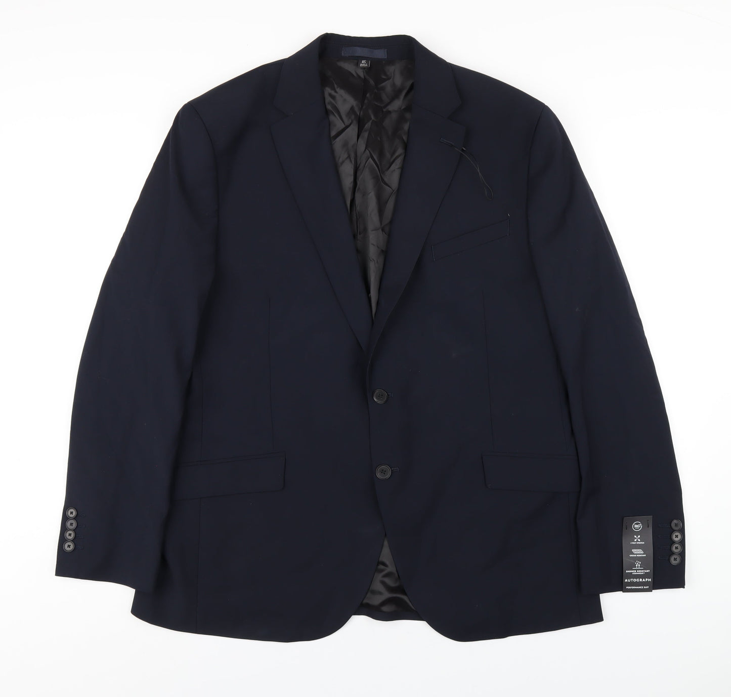 Autograph Mens Blue Wool Jacket Blazer Size 44 Regular