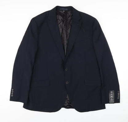 Autograph Mens Blue Wool Jacket Blazer Size 44 Regular