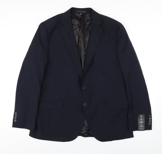 Autograph Mens Blue Wool Jacket Blazer Size 44 Regular