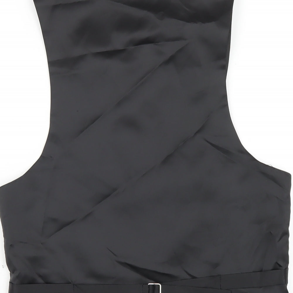 Five Horse Mens Black Polyester Jacket Suit Waistcoat Size XS Regular