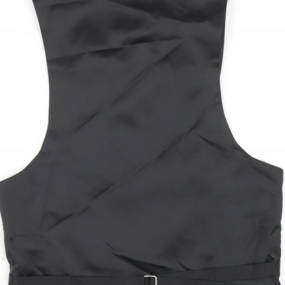 Five Horse Mens Black Polyester Jacket Suit Waistcoat Size XS Regular