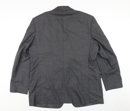 Austin Reed Mens Grey Wool Jacket Blazer Size 46 Regular