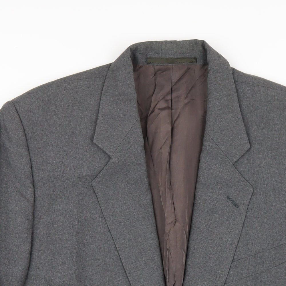 The Covent Garden Collection Mens Grey Polyester Jacket Blazer Size 44 Regular