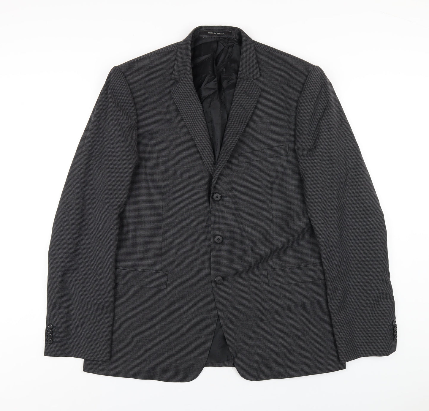 Tiger of Sweden Mens Grey Polyester Jacket Blazer Size 52 Regular