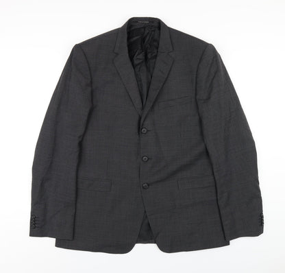 Tiger of Sweden Mens Grey Polyester Jacket Blazer Size 52 Regular