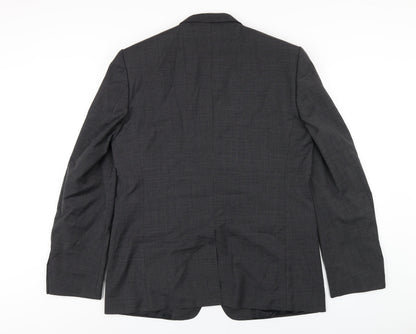 Tiger of Sweden Mens Grey Polyester Jacket Blazer Size 52 Regular