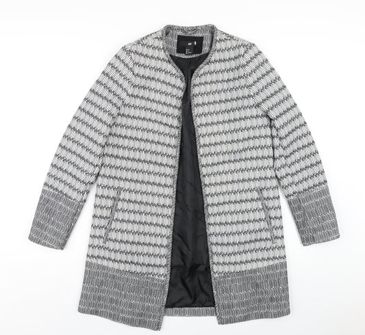H&M Womens White Geometric Jacket Size 8