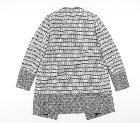 H&M Womens White Geometric Jacket Size 8