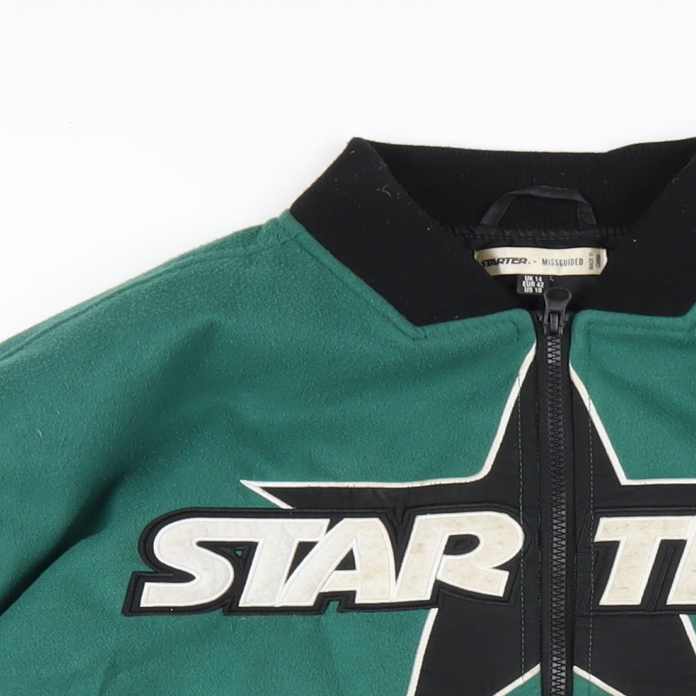 Missguided Womens Multicoloured Bomber Jacket Coat Size 14 Zip