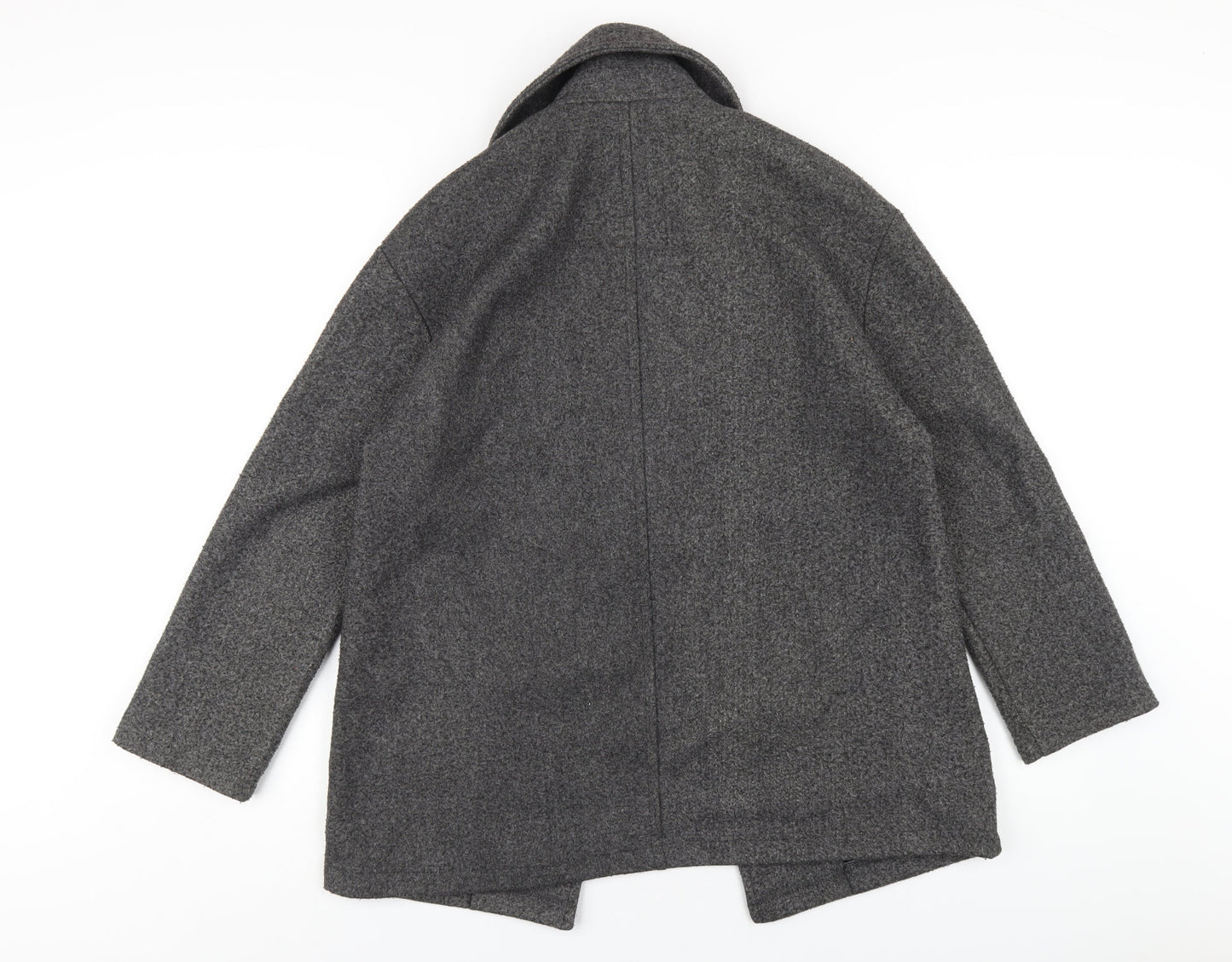 Zara Mens Grey Overcoat Coat Size S