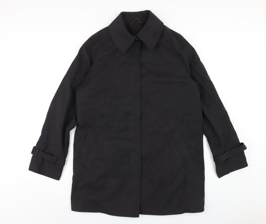 Womens UK Size 10 David Barry Black Trench Coat
