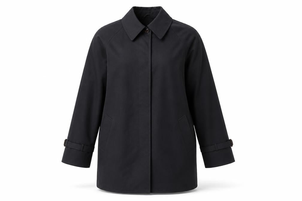 Womens UK Size 10 David Barry Black Trench Coat