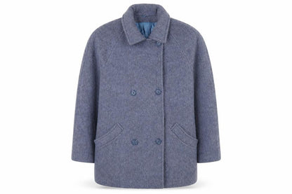Accolade Womens Blue Overcoat Coat Size 14 Button