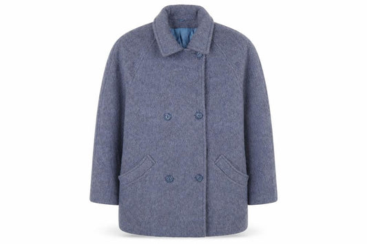 Accolade Womens Blue Overcoat Coat Size 14 Button