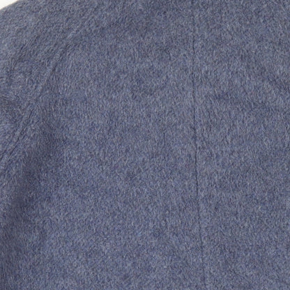 Accolade Womens Blue Overcoat Coat Size 14 Button