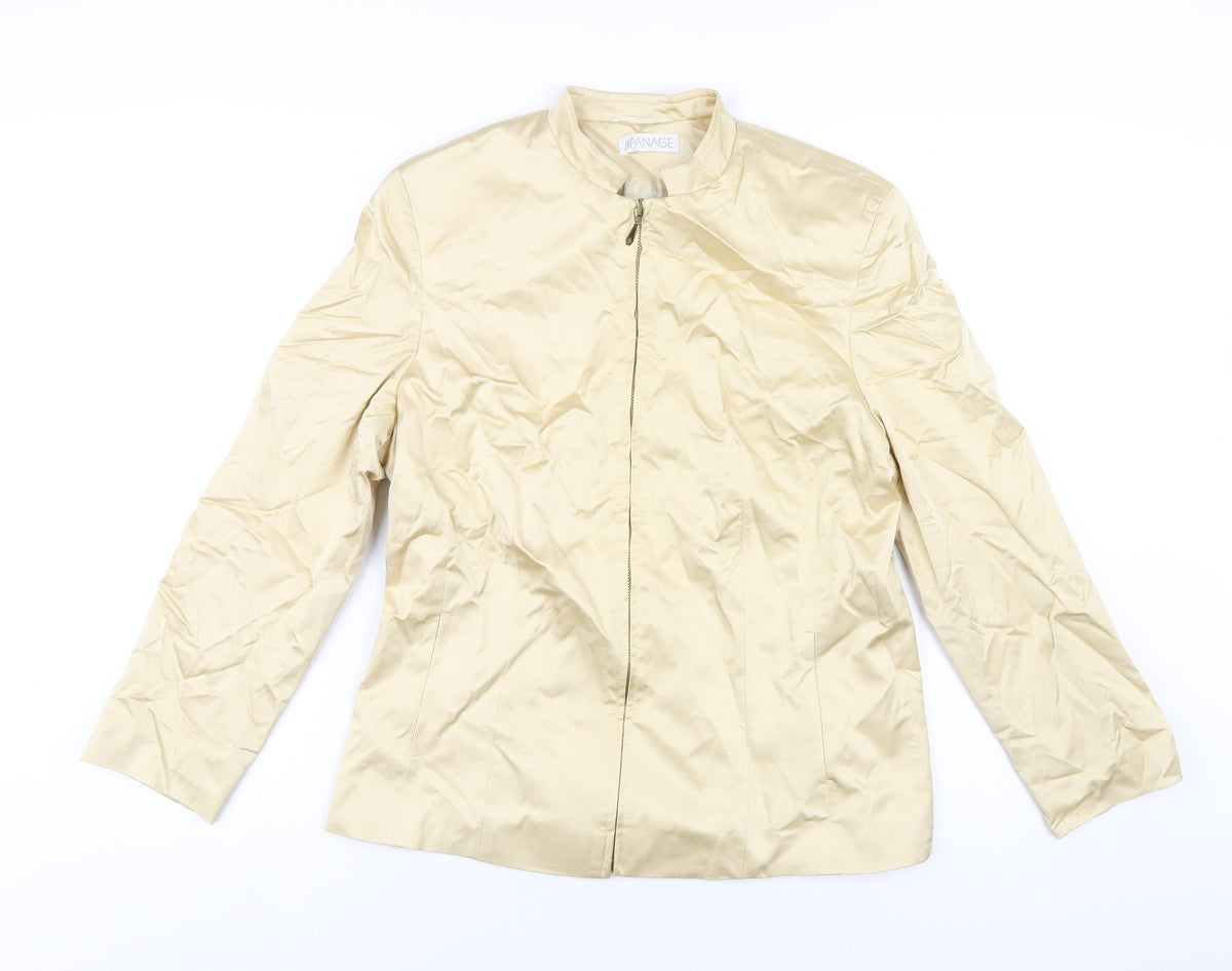 APANAGE Womens Beige Jacket Size 16 Zip