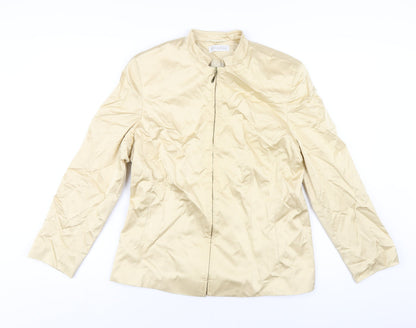 APANAGE Womens Beige Jacket Size 16 Zip