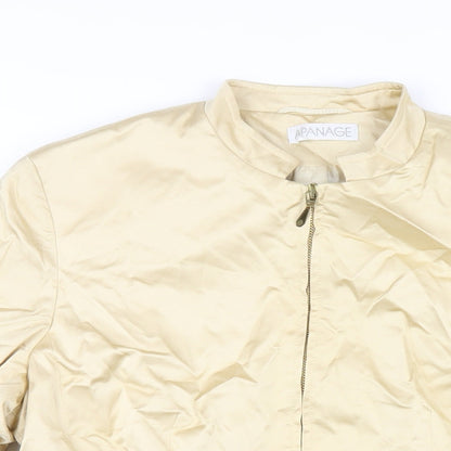 APANAGE Womens Beige Jacket Size 16 Zip