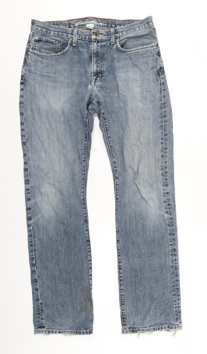 Eddie Bauer Mens Blue Cotton Straight Jeans Size 33 in L34 in Regular Zip