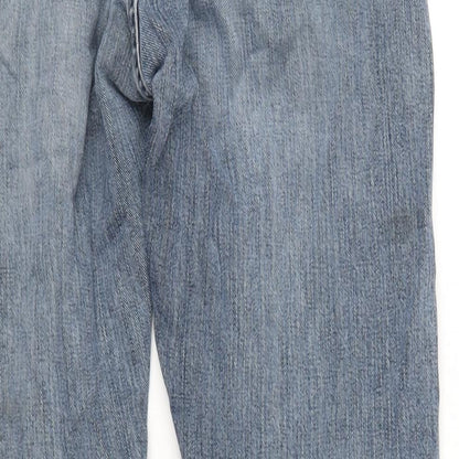 Eddie Bauer Mens Blue Cotton Straight Jeans Size 33 in L34 in Regular Zip