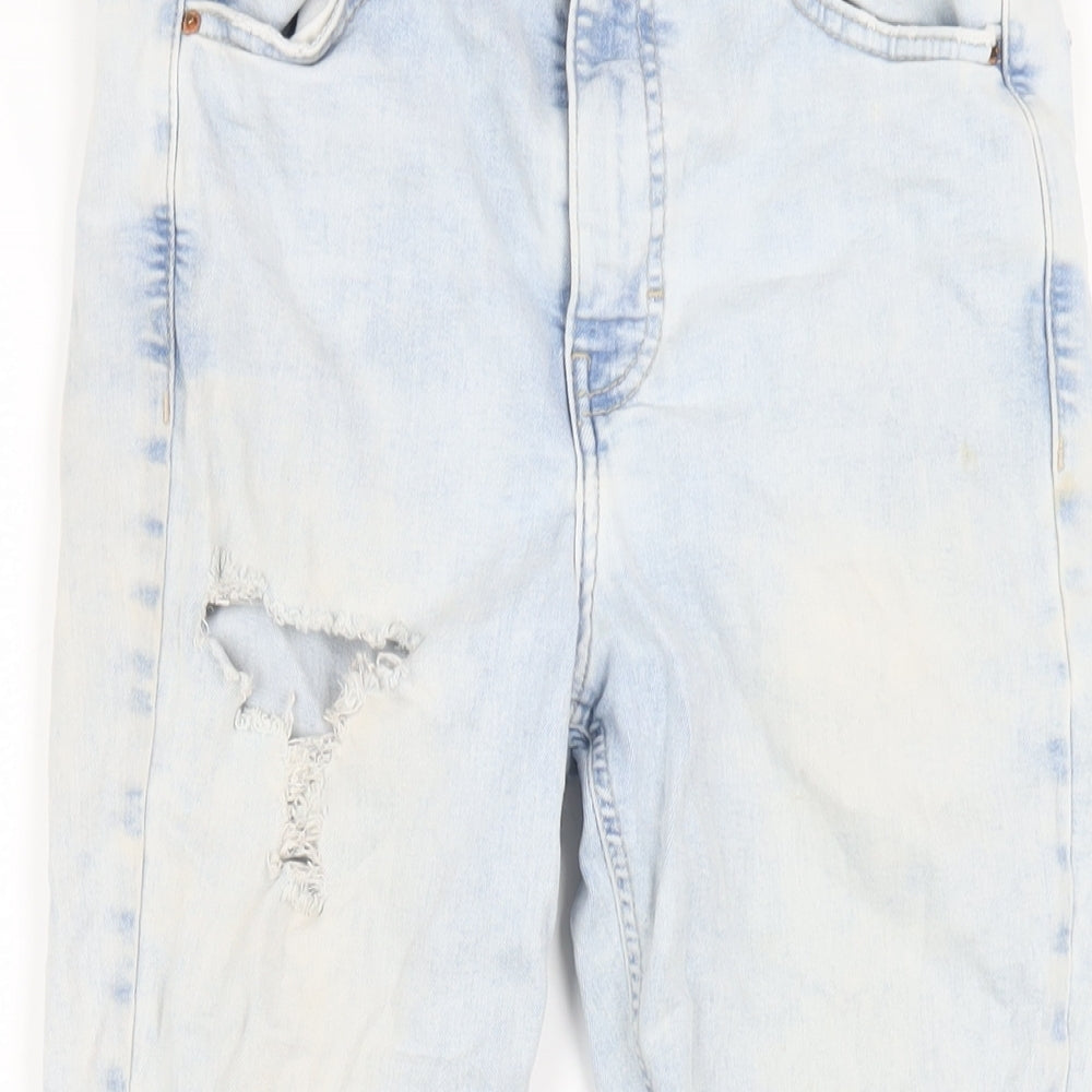 Topshop Womens Blue Cotton Skinny Jeans Size 10 L30 in Regular Zip