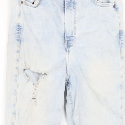 Topshop Womens Blue Cotton Skinny Jeans Size 10 L30 in Regular Zip